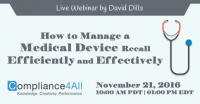Training by Compliance4all on How to Manage a Medical Device Recall
